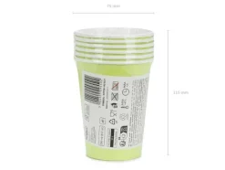 Kubeczki papierowe jednokolorowe jasnozielone 250ml 6 szt. PartyDeco