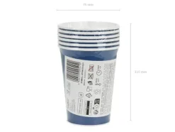 Kubeczki papierowe jednokolorowe granatowy 250ml 6 szt. PartyDeco