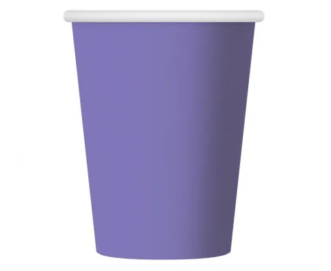 Kubeczki papierowe jednokolorowe fioletowe 270ml 6 szt.