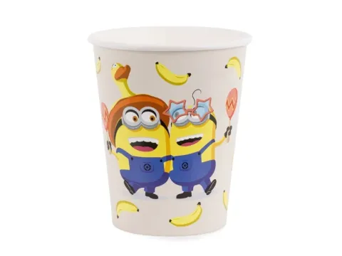 Kubeczki papierowe Minionki 250 ml 6 szt.