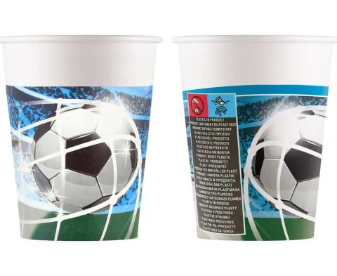Kubeczki papierowe Piłka nożna 200ml 8 szt.
