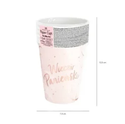 Kubeczki papierowe Wieczór Panieński rose gold 220 ml 6 szt.