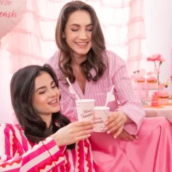 Kubeczki papierowe Wieczór Panieński rose gold 220 ml 6 szt.