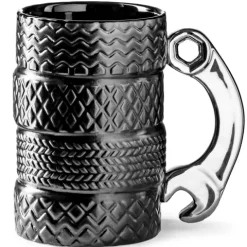 Kubek OPONY ceramiczny ze SREBRNYM kluczem