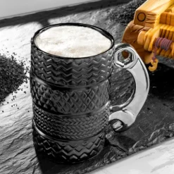 Kubek OPONY ceramiczny ze SREBRNYM kluczem