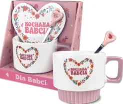 Kubek, łyżeczka i podkładka prezent Dzień Babci