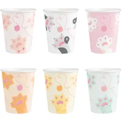 Kubki papierowe Kotki łapki 220 ml 6 szt.