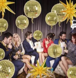 Kula DISCO balon foliowy złoty 22 cale