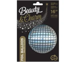 Kula DISCO srebrna balon foliowy 16 cali 40 cm