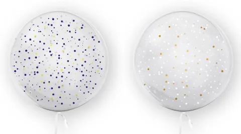 Kula transparentna balon foliowy Bubble 45 cm - kropki