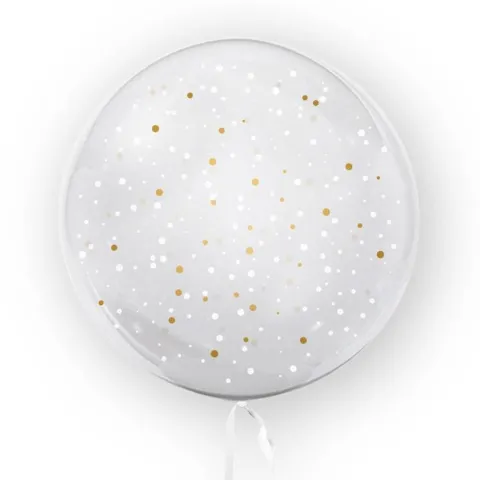 Kula transparentna balon foliowy Bubble 45 cm - kropki