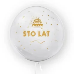 Kula transparentna balon foliowy Bubble 45 cm - Sto lat
