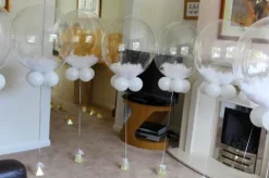 Kula transparentna balon foliowy Bubble 45 cm - Zielone Liście