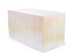 Kurtyna na brzeg stołu Skirting foliowy frędzle OPALIZUJĄCY 80x300 cm
