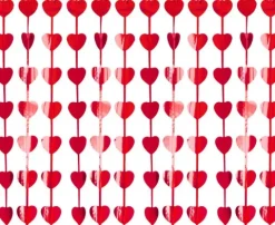 Kurtyna Party wisząca SERCA czerwone metaliczne 100x200cm