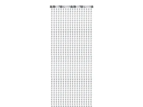 Kurtyna wisząca GWIAZDKI srebrna metaliczna 100x245 cm