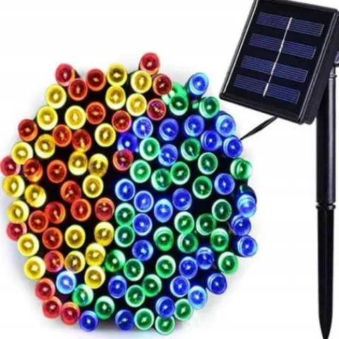 Lampki choinkowe solarne zewnętrzne 200 LED Multikolor