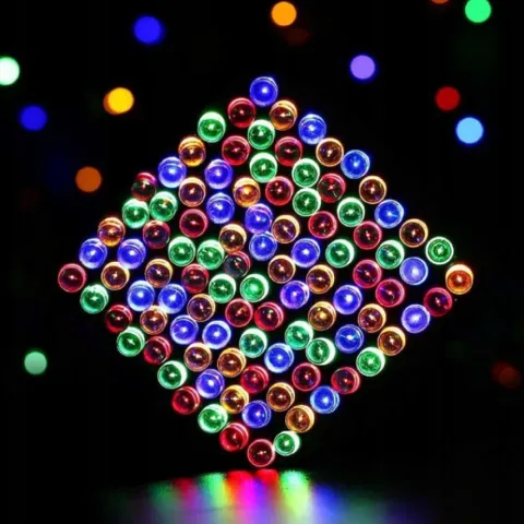 Lampki choinkowe solarne zewnętrzne 200 LED Multikolor
