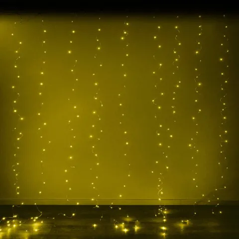 Lampki LED kurtyna druciki 3x3 m ciepły biały 300 LED