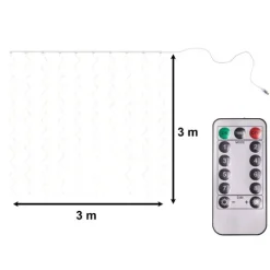 Lampki LED kurtyna druciki 3x3 m ciepły biały 300 LED