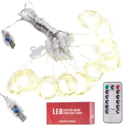 Lampki LED kurtyna druciki 3x3 m ciepły biały 300 LED