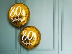 Liczba Urodzinowy okrągły balon foliowy ZŁOTY 18"