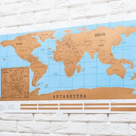 Mapa świata zdrapka WERSJA POLSKA