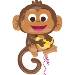 Małpka z bananami balon foliowy 63 x 91 cm