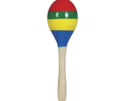 Marakas drewniany kolorowy 20 cm 1 szt.