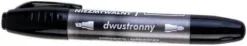 Marker permanentny niezmywalny dwustronny czarny