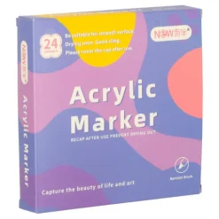 Markery akrylowe do tkanin kamieni pisaki flamastry mazaki wodoodporne DIY 24 szt.
