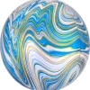 Marmur niebieski kula ORBZ balon foliowy 40cm
