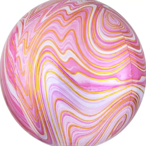 Marmur różowy kula ORBZ balon foliowy 40cm