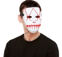 Maska przeszywana NEON świecąca Halloween