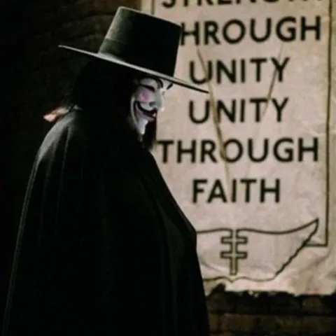 Maska V jak Vendetta - Anonymous, Guy Fawkes - BIAŁA