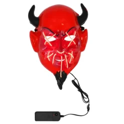 Maska diabeł czerwona świecąca LED Halloween
