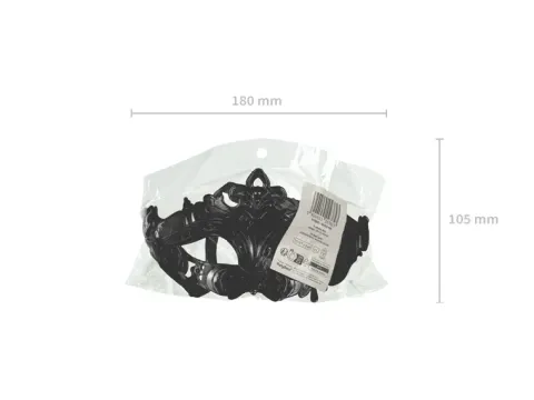 Maska na oczy karnawałowa wenecka CZARNA na bal karnawałowy