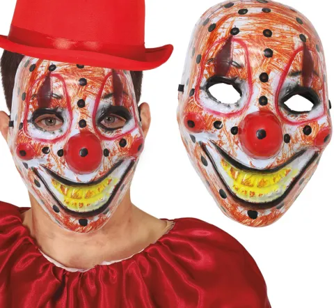 Maska PVC Straszny Klaun uśmiech Halloween