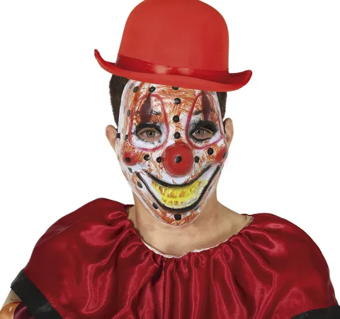 Maska PVC Straszny Klaun uśmiech Halloween