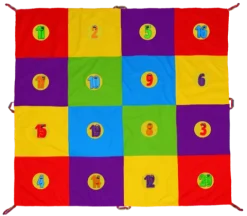 Mata Animacyjna Edukacyjna kolorowa szachownica 2 x 2m + 20 elementów