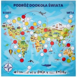 Mata Gra planszowa PODRÓŻ DOOKOŁA ŚWIATA 100x100 cm