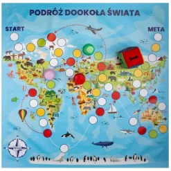 Mata Gra planszowa PODRÓŻ DOOKOŁA ŚWIATA 100x100 cm