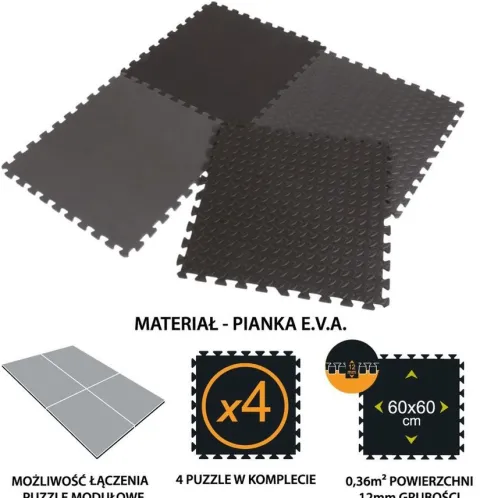 Mata PUZZLE PIANKOWE 60x60 EVA 4 szt. 12mm