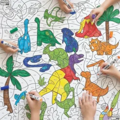 Mata suchościeralna matematyczna Dinozaury 100x100 cm