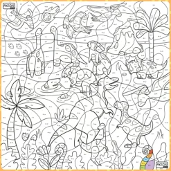 Mata suchościeralna matematyczna Dinozaury 100x100 cm