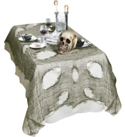 Materiał dekoracyjny Obrus na Halloween pajęczyna zielony
