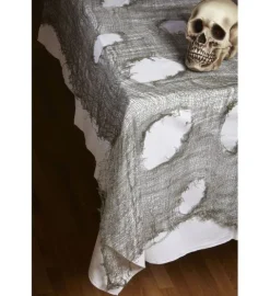 Materiał dekoracyjny Obrus na Halloween pajęczyna zielony