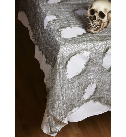Materiał dekoracyjny Obrus na Halloween pajęczyna zielony