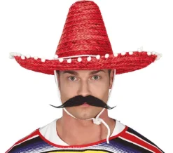 Meksykański kapelusz dla dorosłych Sombrero czerwone
