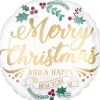 Merry Christmas and happy New Year biały balon foliowy